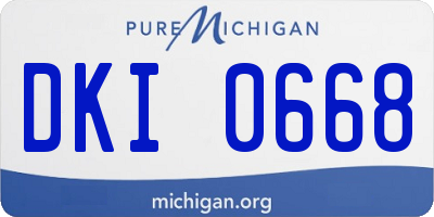 MI license plate DKI0668