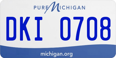 MI license plate DKI0708