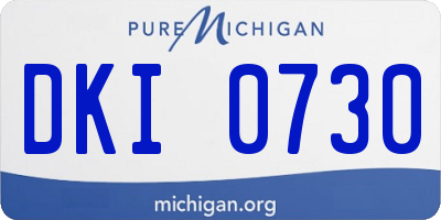 MI license plate DKI0730