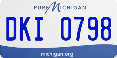 MI license plate DKI0798