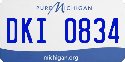 MI license plate DKI0834