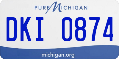MI license plate DKI0874