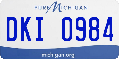 MI license plate DKI0984