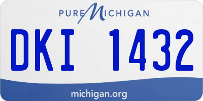 MI license plate DKI1432