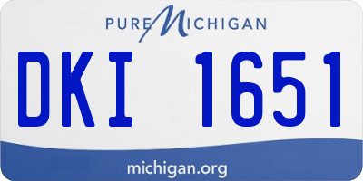 MI license plate DKI1651
