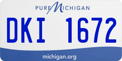 MI license plate DKI1672