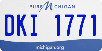 MI license plate DKI1771