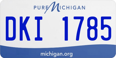 MI license plate DKI1785