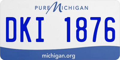 MI license plate DKI1876