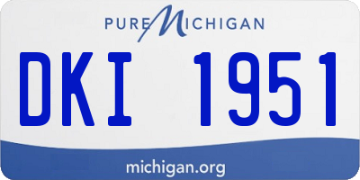MI license plate DKI1951