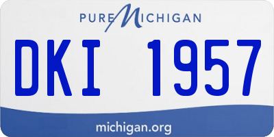 MI license plate DKI1957