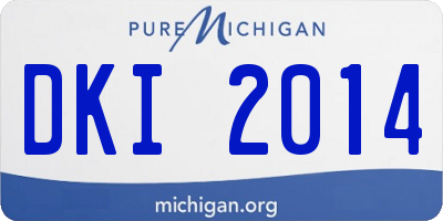 MI license plate DKI2014
