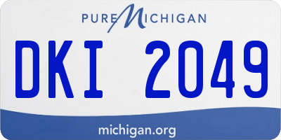 MI license plate DKI2049