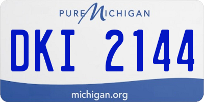 MI license plate DKI2144