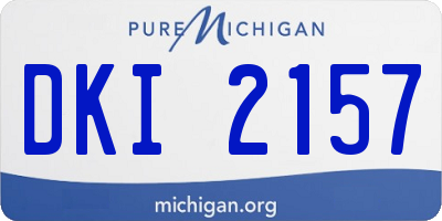 MI license plate DKI2157