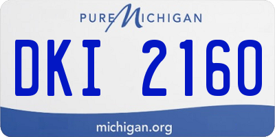 MI license plate DKI2160