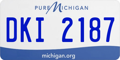 MI license plate DKI2187