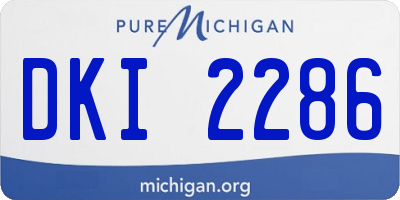 MI license plate DKI2286
