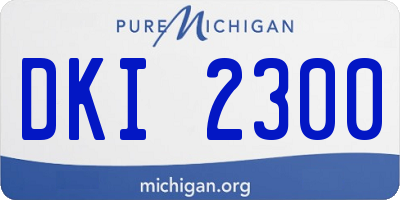 MI license plate DKI2300