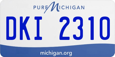 MI license plate DKI2310