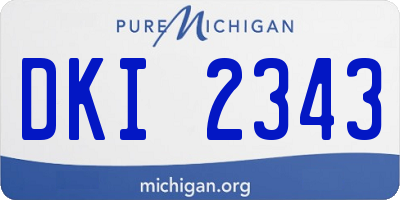 MI license plate DKI2343