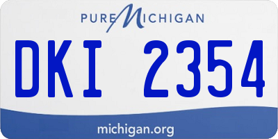 MI license plate DKI2354