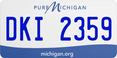 MI license plate DKI2359