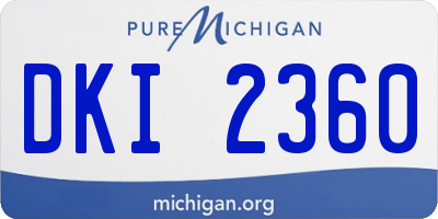 MI license plate DKI2360