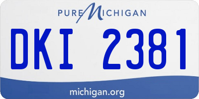 MI license plate DKI2381