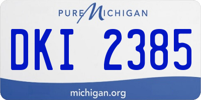 MI license plate DKI2385