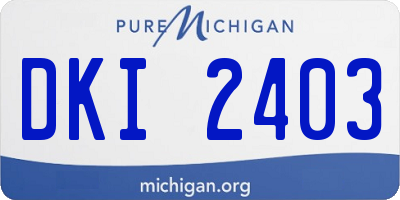 MI license plate DKI2403