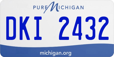 MI license plate DKI2432