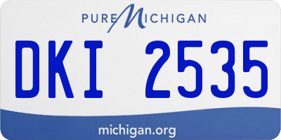 MI license plate DKI2535