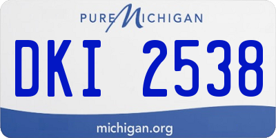 MI license plate DKI2538