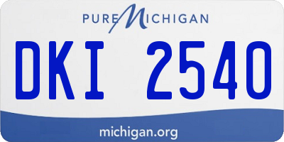 MI license plate DKI2540