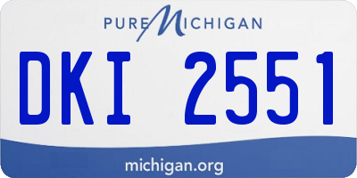 MI license plate DKI2551