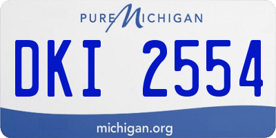 MI license plate DKI2554