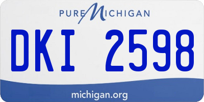 MI license plate DKI2598
