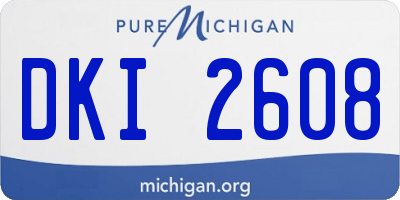 MI license plate DKI2608