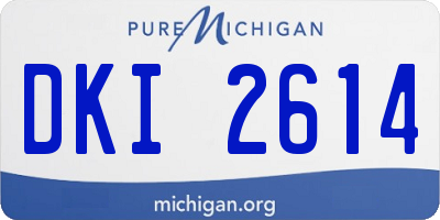 MI license plate DKI2614