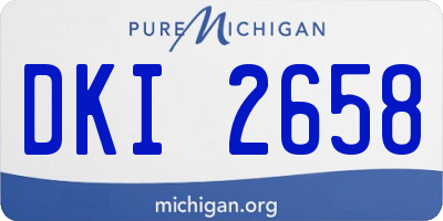 MI license plate DKI2658