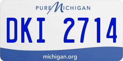 MI license plate DKI2714