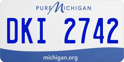 MI license plate DKI2742
