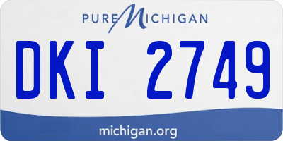 MI license plate DKI2749