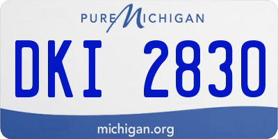 MI license plate DKI2830