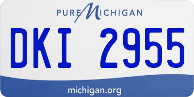 MI license plate DKI2955