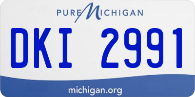 MI license plate DKI2991