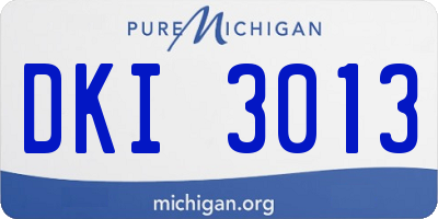 MI license plate DKI3013