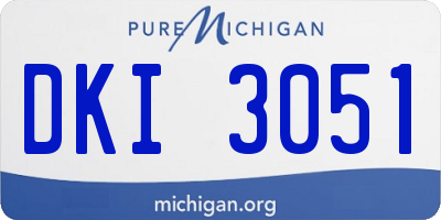 MI license plate DKI3051