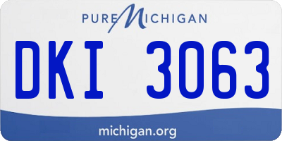 MI license plate DKI3063
